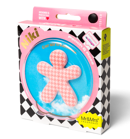 Ароматизатор для автомобиля NIKI бело-розовый  "Персик и роза" Mr&Mrs Fragrance