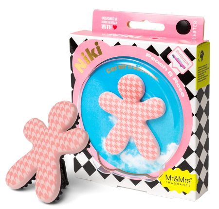 Ароматизатор для автомобиля NIKI бело-розовый  "Персик и роза" Mr&Mrs Fragrance