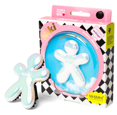 Ароматизатор для авто NIKI белый радужный "Черный чай" Mr&Mrs Fragrance