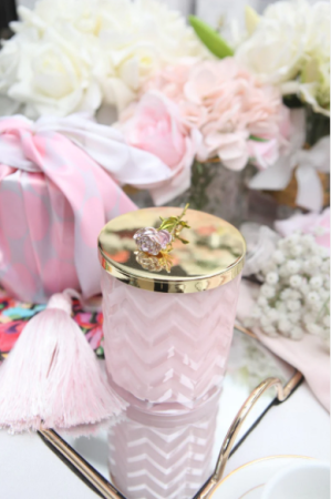 Набор "Розовое шампанское" свеча 600гр и платок розовый Cote Noire