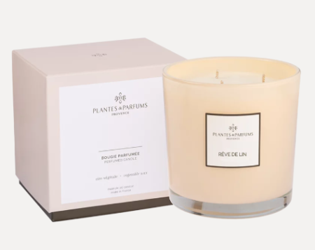 Большая аромасвеча "Нежность льна" 1100гр Plantes et Parfums