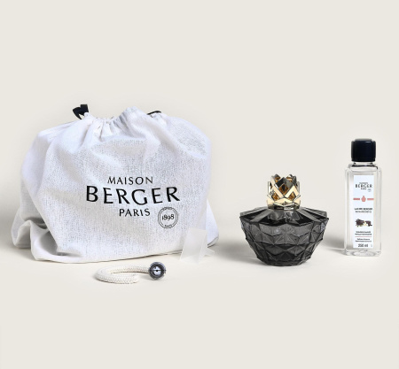 Лампа Берже "Кали" черная с ароматом "Ванильное Великолепие" 250мл Maison Berger