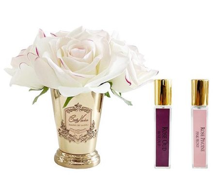 Аромабукет 7 бледно-розовых роз в металлической вазе (pink box) Cote Noire