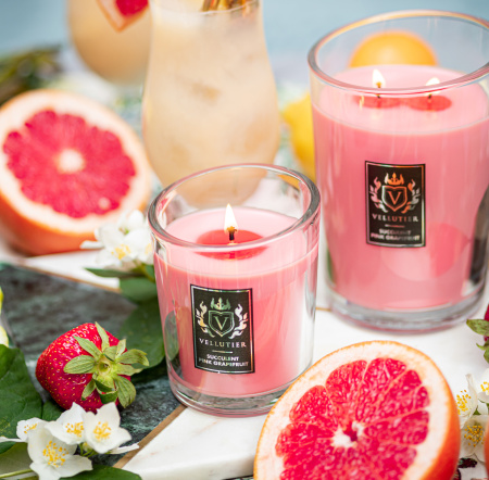 Аромасвеча "Сочный розовый грейпфрут" 90гр Vellutier