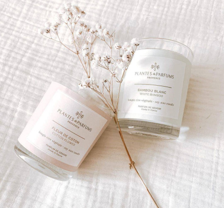 Аромасвеча "Белый бамбук" 180г Plantes et Parfums
