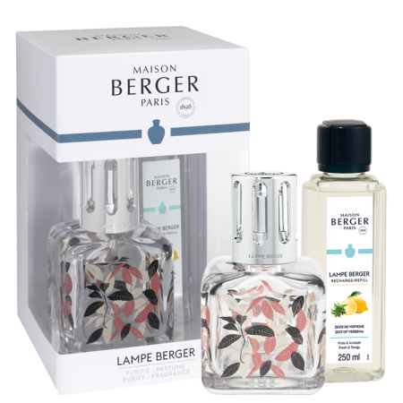 Набор с Лампой Берже "Куб" ароматом "Цедра Вербены" 250мл Maison Berger