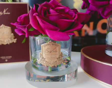 Букет 5 красных роз в прозрачной вазе Cote Noire