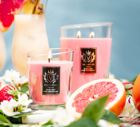 Аромасвеча "Сочный розовый грейпфрут" 515гр Vellutier