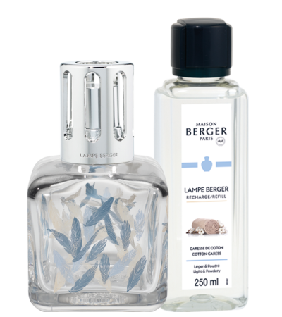 Набор с Лампой Берже "Куб" ароматом "Нежность Хлопка" 250мл Maison Berger